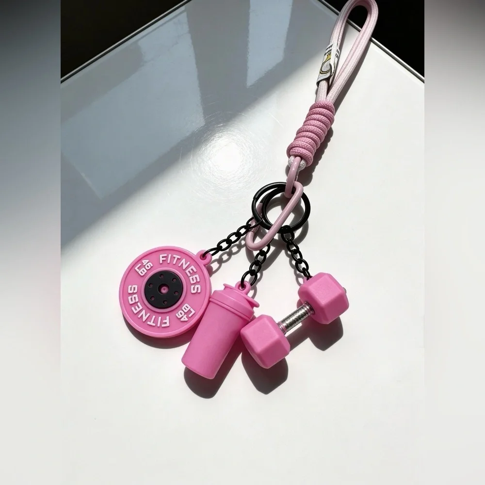 Pinkness Fitness Keychain Set w/ Wristlet bracelet